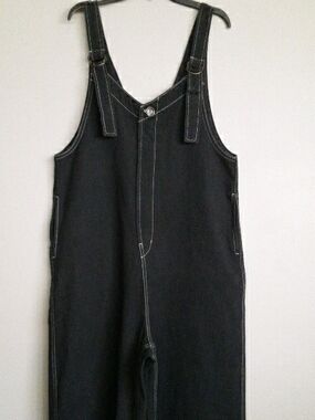 Women's Black Denim Overalls - Classic Workwear Style